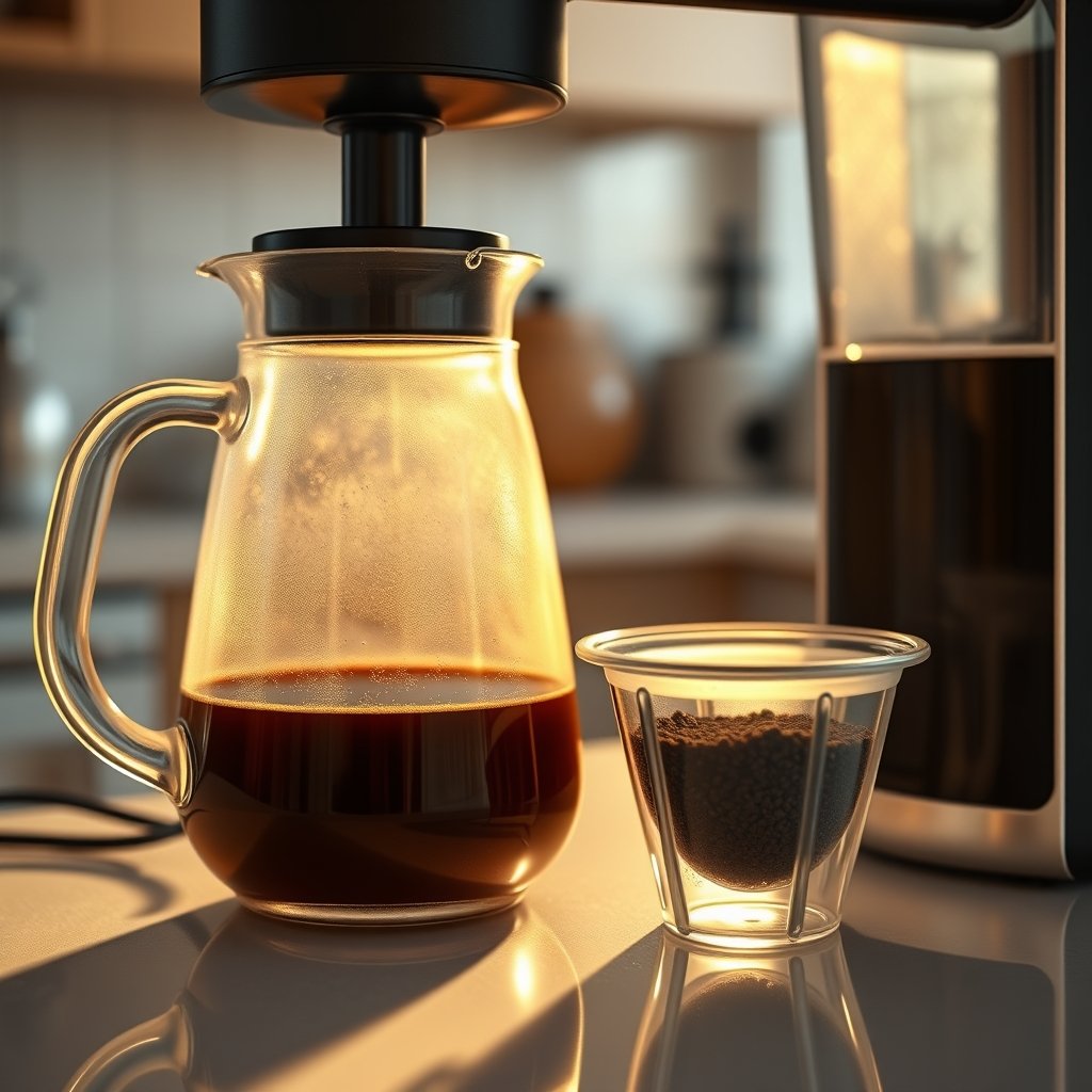 drip coffeemaker in action