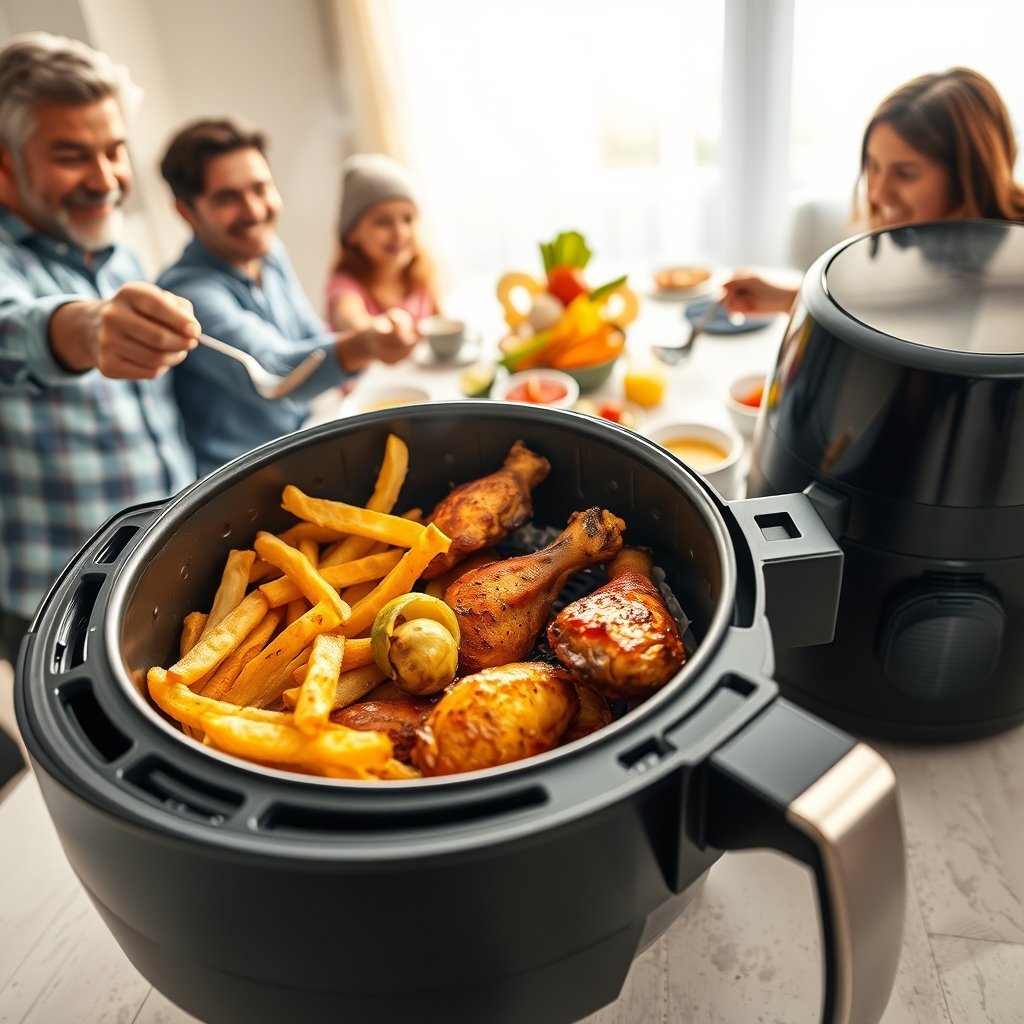 air fryer in action