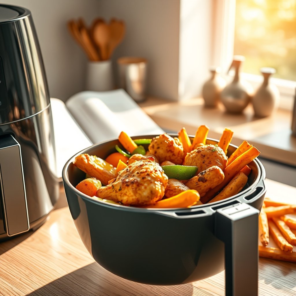 air fryer in action