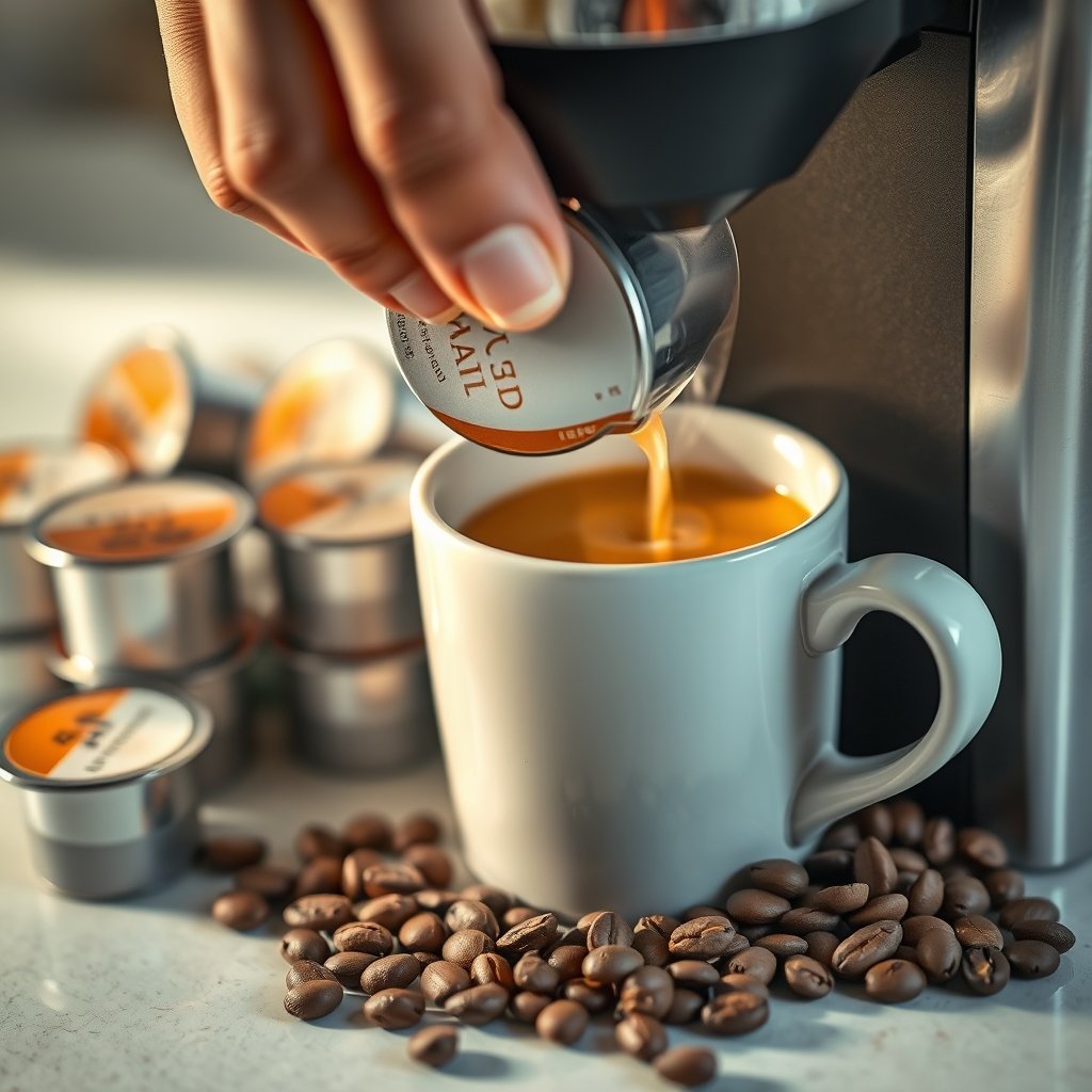 coffee pods in action