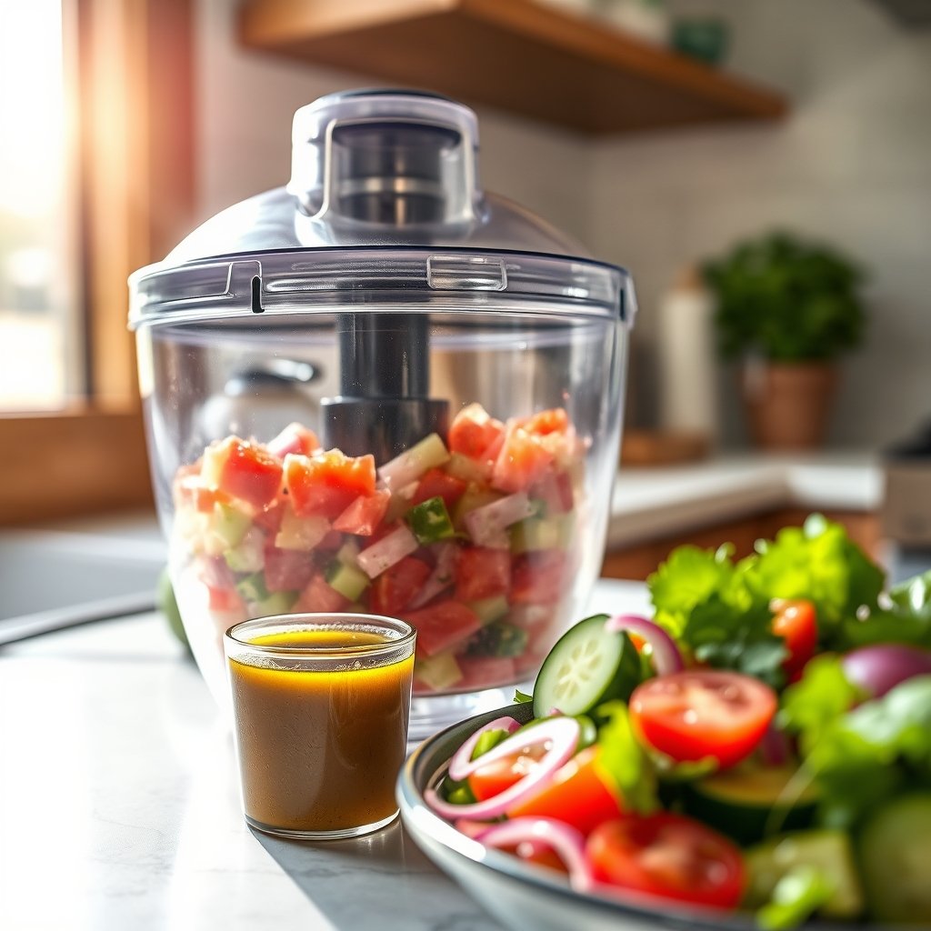 vegetable chopper in action
