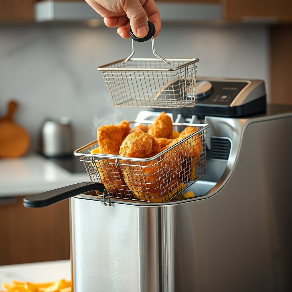 deep fryer in action